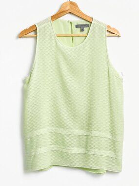 Classiques Entier Green Sleeveless Silk Top, Size S
